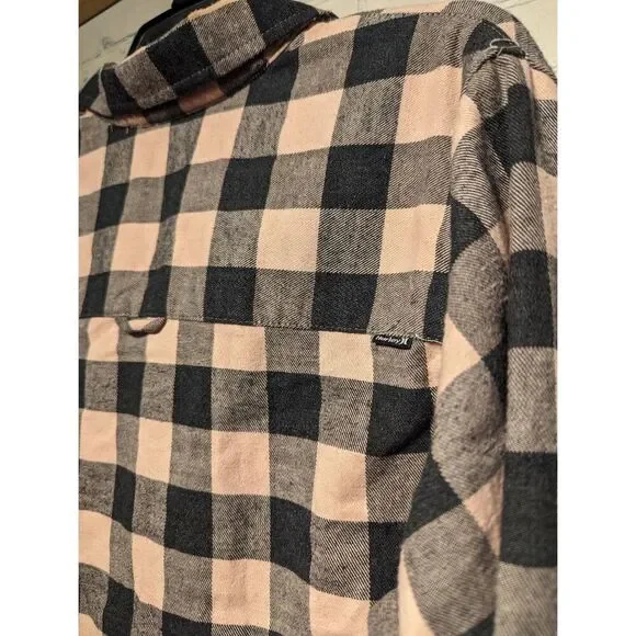 Hurley button down plaid flannel shirt medium - Picture 5 of 5
